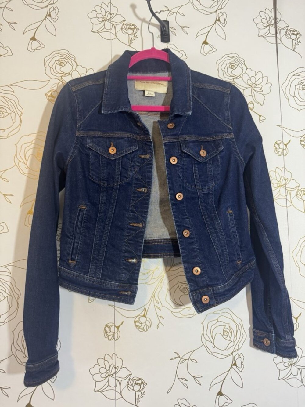 Anthropologie Pilcro & The Letterpress Denim Jacket Size Medium Cropped Copper